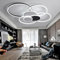 Dimmbare Große Wohnzimmer leuchte LED Ring Deckenleuchte Moderne Schlafzimmerleuchten mit Fernbedienungen Deckenbeleuchtung Metall Acryl Deckenlampe Büro Speisesaal (Weiß & Schwarz, 7 Flamme 100W)
