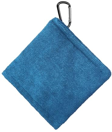 Golfball Handtuch mit Clip, Golfball Reiniger, 14 X 14 cm, Kleines Golfball Reinigungstuch, Golf Zubehör, Dunkelblau