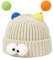 Meliyya Unisex Beanie Mütze Cartoon Lustige Wollmütze Monster Stricktmütze Wintermütze Weich Elastisch Einheitsgröße, Beige