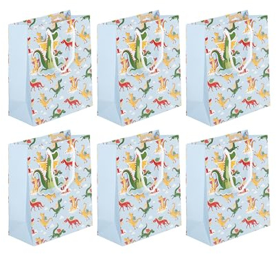 Clairefontaine 32475-3Cpack - Packung 6 Geschenktasche - Tüte Excellia, Format M (21,5x10,2x25,3 cm), 210g, geeignet für Geschenke, Drachen, 1 Pack
