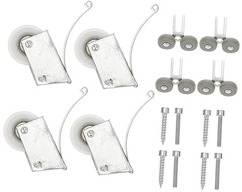 jojofuny 4 Pack Wardrobe Door Wheel Silent Ball Bearing Design Sliding Door Track Wheel for Cabinets Wardrobe Pulley