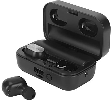 Lazmin112 Sprachübersetzer-Ohrhörer, Bluetooth 5.3-Simultanübersetzungsgerät, 144 Sprachen Online-Sprachübersetzer mit APP, Kabelloser Ladekoffer, Taschenlampe, für Musikanrufe (Black)