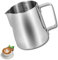 DIVID® Milchkanne 350ml / 12 FL.OZ | Milchkännchen | 304 Edelstahl Milchaufschäumen | Milchkanne mit Messung | Barista | Kaffeliebhaber| Cappucino, Latte, Espresso