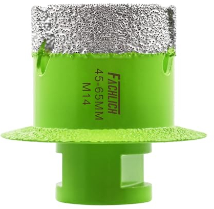 FACHLICH Sierra perforadora para azulejos de 45 mm, broca de núcleo de diamante de porcelana, rosca M14, abridor de agujeros de desagüe para mármol, cerámica, azulejos, granito