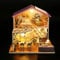 WYFCR Puppenhaus Miniatur mit Möbeln, Idee DIY hölzerne Miniatur Haus Kit mit LED-Licht, Haus, Bücherregal Dekoration, gartenhaus Holz,Geschenke für Erwachsene und Kinde,gewächshaus zubehör