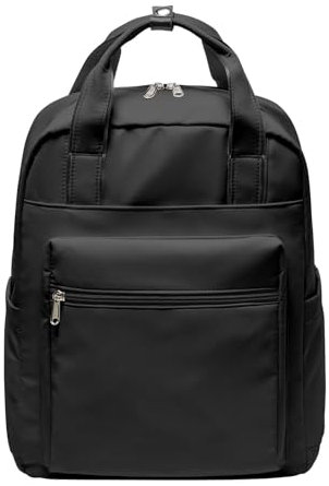 HYC00 Zaino Scuola Media e Superiore per Ragazza, Donna e Adolescente - Zaino Università, Casual, Impermeabile, Porta PC 14 Pollici - Nero