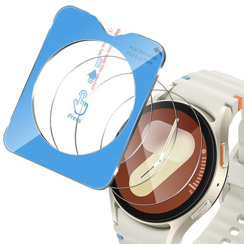 Aerku Verre Trempé pour Samsung Galaxy Watch 7 40MM/Watch 6 40MM [3 Pcs],9H Dureté Protection écran Film avec Une Aide Au Positionnement pour l'installation, Anti-Poussière Sans Bulles Vitre Trempé