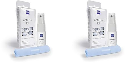 ZEISS AntiFOG Kit, De-Misting Treatment for Glasses & Spectacles, Fog Prevention 15ml Spray + Cloth(Twin Pack) (Pack of 2)