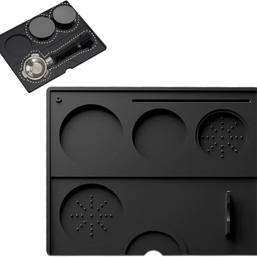 Welhammsae Silikon Espresso Stopfmatte, Espresso Tamper Matte, Anti-Rutsch Kaffee Tamp Matte Barista Zubehör, Wasserdicht, Hitzebeständiges Stopfkissen und Tamp-Station