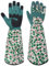 Ainiv Guanti da giardinaggio, resistenti alle spine, guanti da giardino, da donna/uomo, guanti resistenti alle spine, con polsino extra lungo e palmo rinforzato e punta delle dita (Verde-L)