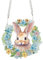 Generisch Diamond Painting Türkranz Osterkranz Hase Diamond Painting Anhänger mit Kette Osterei Diamant Malerei Fensterbilder Ostern Kranz Set für Wand Und Eingang Dekoration-Kaninchen kranz