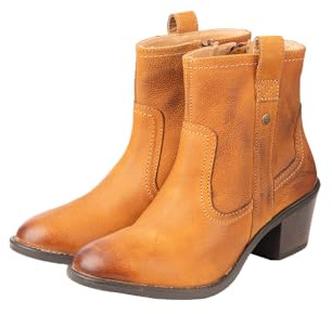 Ladies Heeled Boots Leather Shoes Women's High Heel Country Boot Shoe