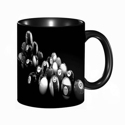 HRRASFAZF Ceramic Coffee/Tea Mug, 11 oz Funny Mugs,8-Ball Pyramid Pool Balls, Snooker, Billiards,Gifts for Mothers Day,Birthdays,Christmas,Valentines,Anniversaries