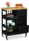 Relaxdays Carro Auxiliar Cocina, Encimera, 3 Cajones y 3 Compartimentos, 85 x 68,5 x 38,5 cm, Isla con Ruedas, Negro, Madera, Tablero de Fibras