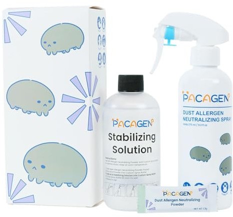 Pacagen Dust Allergen Neutralizing Spray | Non-Toxic and Safe, Immediate Results, Easy to Use, and Pet Friendly - A Few Sprays Every 2-3 Days for Relief