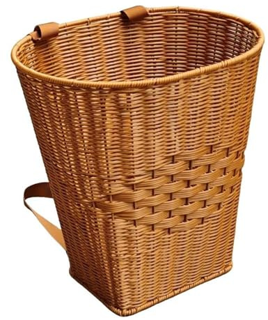 Folpus Pflückkorb, handgewebt, mit Schultergurten, Einkaufsrucksack im Stil, Blumenkorb für Picknick auf dem Bauernhof, Camping