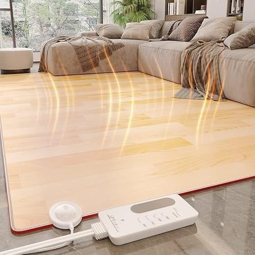 Tapis de sol chauffant, coussin chauffant électrique avec modes de minuterie et de chauffage, tapis chauffant, chauffe-pieds sous le bureau, radiateur d'appoint pour la maison(50x100cm)