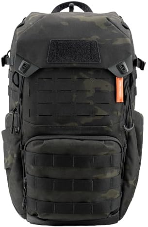 PGYTECH OneMo TAC taktisk kameraryggsäck 25 L/35 L vattentät kameraryggsäck för DSLR/SLR/spegelfri kamera, med laptopfack 15,6 tum, regnskydd, laptophållare, svart/brun