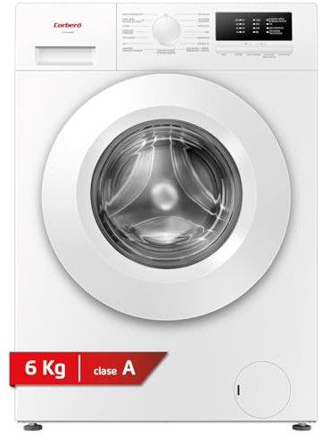 Corberó - Lavadora Gama Plus 6 kg | CLH6106MN | 1000 rpm | Motor Inverter | 15 Programas| Función Vapor | Inicio Diferido y Antialérgica | Blanco