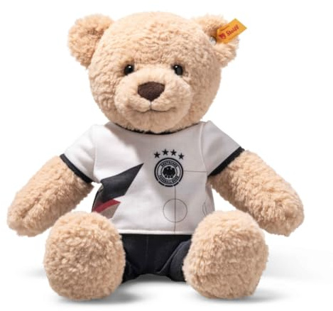 Steiff Kuscheltier Ben Teddybär DFB-Edition, Süßes Fußball Stofftier im Deutschland-Trikot, Kinder, Jungen & Mädchen, Friends, 30 cm, Beige, 988165