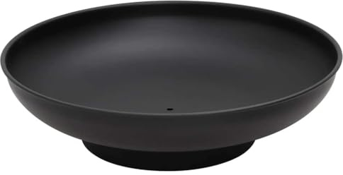Runheo Brasero de 57 cm en acier noir avec grand bol pour jardin, terrasse et utilisation en extérieur, foyer décoratif pour chauffage avec bois pour une atmosphère chaleureuse et une flamme chaude en