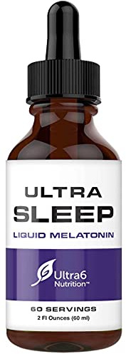 Ultra6 Nutrition Melatonin Drops with Valerian Root - Liquid Melatonin Sleeping Supplement with 5 HTP & Passion Flower - A Liquid Sleep Aid Strength Blend for Adults