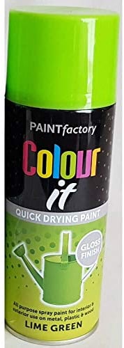 Paint Factory Colour It Quick Drying Spray Paint 400ml Lime Green Gloss Finish