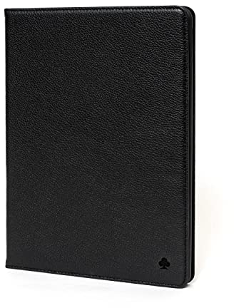 Porter Riley - Lederhülle für iPad 9.7 Zoll (6. 5. Generation) 2018/2017. Premium Echtleder Standhülle/Cover/Flip kompatibel mit iPad 9.7 Zoll (Pures Schwarz)