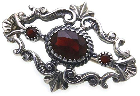 Brosche echt Silber 925 Granat Jagdschmuck Grandelschmuck Grandelbrosche