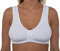 Liv Lingerie GEMM Front Fastening Cotton Rich Bra for Ladies Women Non Wired Post Surgery Soft Stretch in Multiple Colour Choices Regular to Plus Sizes Easy Open Comfort Wirefree (48, White)