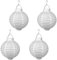 4er Set LED Lampion Party Garten ø 20cm weiß Deko Lampenschirm Lampe Kugel Laterne