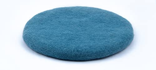 feelz Sitzkissen rund Filz Verschiedene blau-töne 100% Wolle 35 cm Höhe 2-3 cm Handarbeit (Eisblau)
