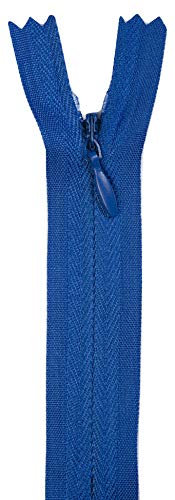 Jajasio 4 Stk. Nahtfeiner Reißverschlüsse nicht teilbar in 35 Farben royalblau 40cm Verdeckter Reißverschluss