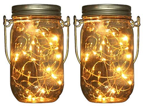 2x LED Solarglas - LED Solar Einwegglas aus Echtglas mit 20 LEDs warmweiß inkl. Akku - 2 Gläser im Set Gartenlampe Solarlampe Solar-Laterne (2x Solarglas)