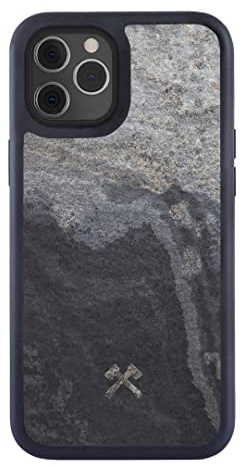Woodcessories - Bumper Case kompatibel mit iPhone 12 Pro Max Hülle Grau Stein Camo