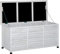 Outsunny Panca Contenitore in Legno di Abete, Cassapanca da Esterno con Piedini Antiscivolo 127x56x60cm, Bianco
