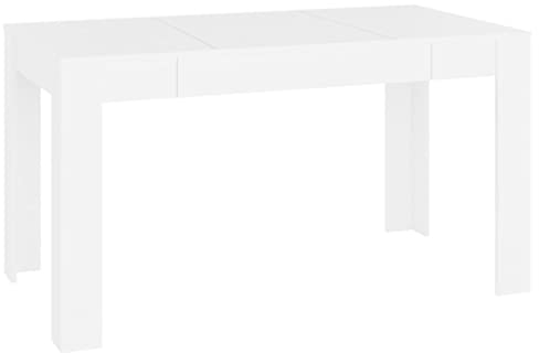 vidaXL Esstisch mit simplen Linien Küchentisch Esszimmertisch Speisetisch Tisch Esszimmer Küche Esszimmermöbel Weiß 140x74,5x76cm Holzwerkstoff