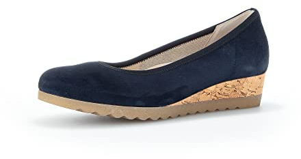 Gabor Damen Keilpumps, Frauen Absatzschuhe,Moderate Mehrweite (G),stöckelschuhe,Keilabsatz,Wedge-Heel,Lady,Dark-Blue (Kork),41 EU / 7.5 UK