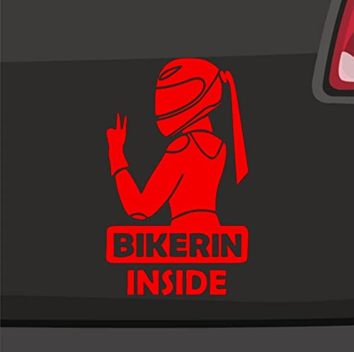 Bikerin Inside Aufkleber -6 Größen 21 Farben- Respekt Frau Girly Power Girl Bike