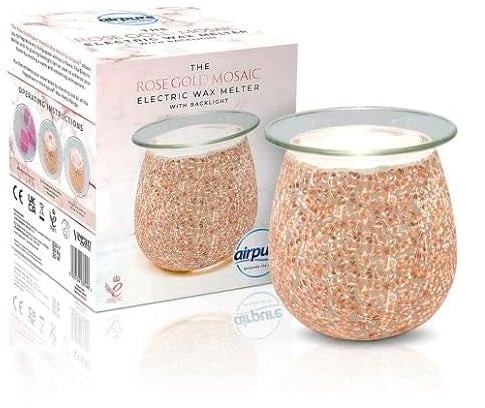 airpure THE MOSAIC ROSE GOLD Electric Wax Melt Oil Melter Burner with Backlight