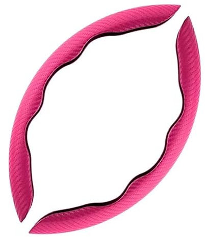 DOMENICA Couvre Volant de Voiture Fibre de Carbone Universel 36-40cm (Rose)