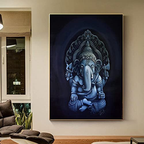Pei-wall art Leinwandbild 60 x 100 cm, rahmenloses Hindu-Ganesha-Wandbild, Ganesha-Wandkunst, Posterdruck für Wohnzimmer, Büro, Dekoration