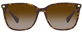 Ralph by Ralph Lauren Damen Ra5293 Sonnenbrille, Glänzendes dunkles Havanna/Farbverlauf Braun, 56 mm