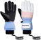 Durio Handschuhe Winter - Touchscreen Skihandschuhe Herren Damen Fahrradhandschuhe Motorrad Handschuhe Blau-Rosa-Weiß M
