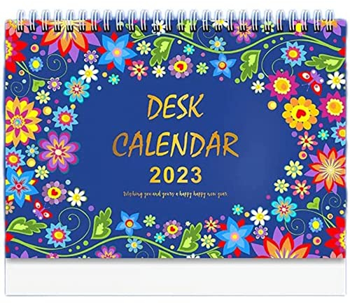 OLOTU Tischkalender Englischer Kalender, Tagesplan, Kleiner Steh-Tischkalender, Tischkalender 2023 für Zuhause, Büro, Schule, Dekoration Planer