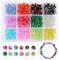 540 Cuentas de Vidrio Agrietado 6mm, Redondo Cuentas de Cristal Colorido Abalorios, 12 Colores Perlas Redondas Agrietado para Hacer Bricolaje, Collar, Pulsera, Manualidades