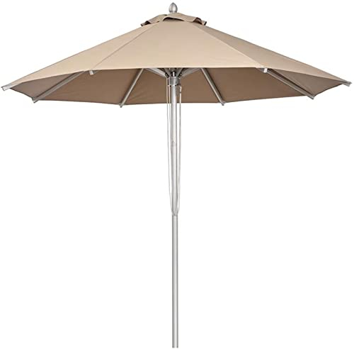 2.7m/9ft Aluminium-Sonnenschirm, Runder Marktschirm, 8 Rippen, Wasserdicht, Windfest, für Garten, Schwimmbad, Terrasse