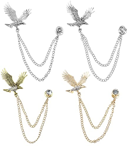 SG Store 4 Stücke Brosche Pins Adler Brosche Anstecknadel Strass Anstecknadel Dekorative Accessoires für Schal Hemd Revers Pullover Legierung