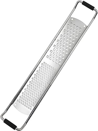 Kitchen Vegetable Grater,Stainless Steel Cheese Grater Bring Non-slip Base Parmesan Cheese Grater Handheld Professional Kitchen Tools And Gadgets-Stainless steel-large Mills (Color : Stainless Steel,