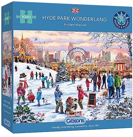 Gibsons Hyde Park Winter Wonderland 1000 Piece Jigsaw Puzzle | London Christmas Jigsaw Puzzle